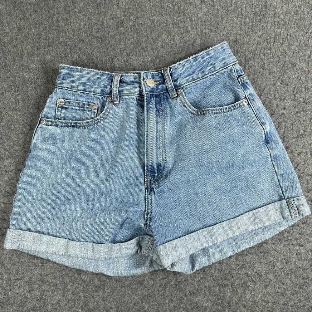Glassons Womens Light Wash Denim Cuffed Jean Shorts Size 8 Blue